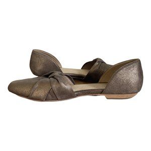 Eileen Fisher Bronze Metallic Leather Slip Ons Womens size 9.5 Vero Cuoio Shoes
